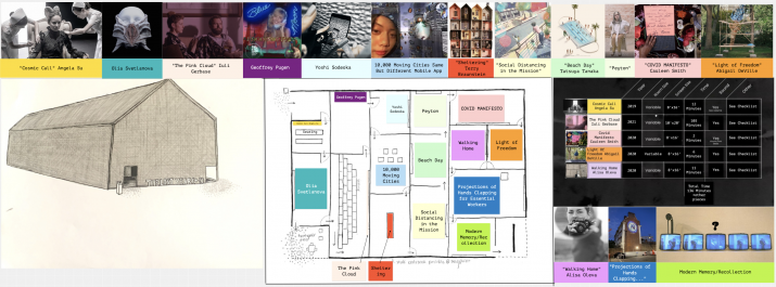 Concept board depicting exhibition layout
